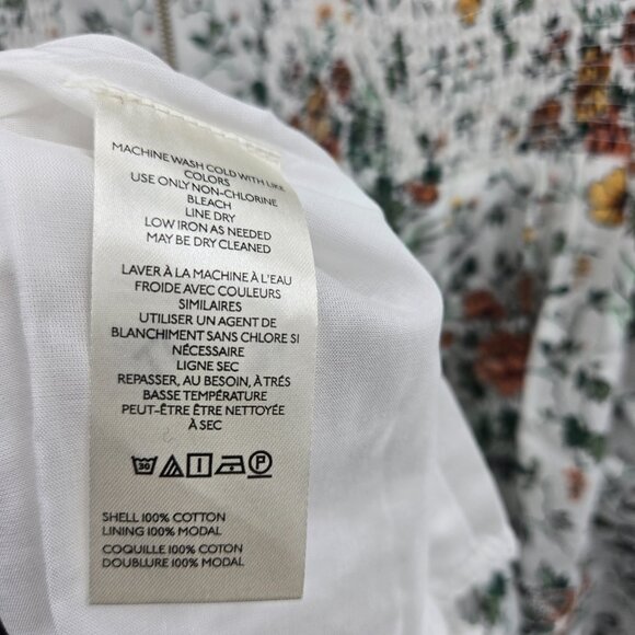 Anthropologie White Floral The Tommie Zip Front 100% Cotton Dress Size 3x Plus - Picture 9 of 11